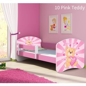 Dječji krevet ACMA s motivom, bočna roza 180x80 cm - 10 Pink Teddy Bear