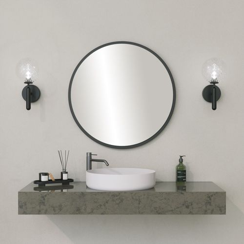 Yuvarlak Mirror - Black Black Decorative Mirror slika 2