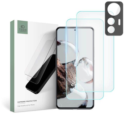 TECH-PROTECT SUPREME SET KALJENO STAKLO+STAKLO ZA KAMERU ZA XIAOMI 12T CLEAR slika 1