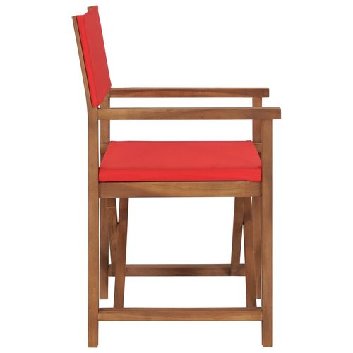 Redateljska stolica od masivne tikovine crvena slika 3