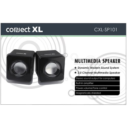 Connect XL Zvučnik, set, 2.0, USB 5V, boja crna - CXL-SP101 slika 1