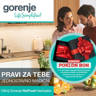 Kako do Konzum poklon bona uz Gorenje NoFrost hladnjake?