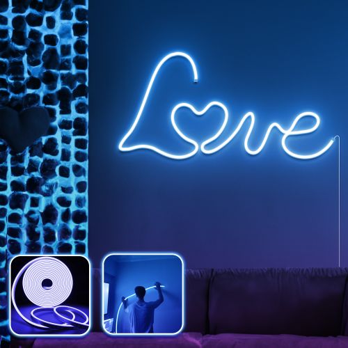 Opviq Dekorativna zidna led rasvjeta Love in Love - Large - Blue slika 1