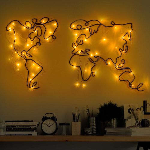 Wallity Metalna zidna dekoracija World Map Led 257 slika 1