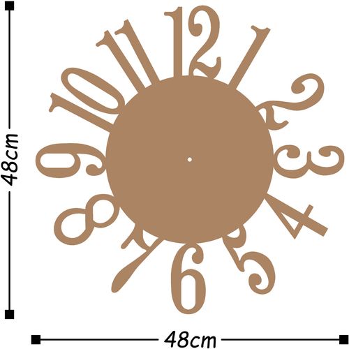 Wallity Ukrasni metalni zidni sat, Metal Wall Clock 14 - Copper slika 3
