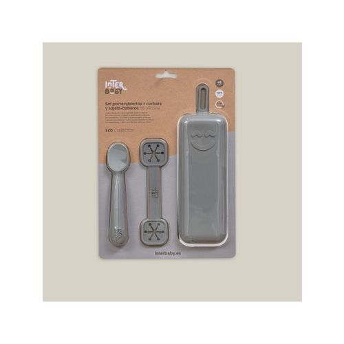 Interbaby set silikonskog pribora za jelo Petrol Grey slika 4