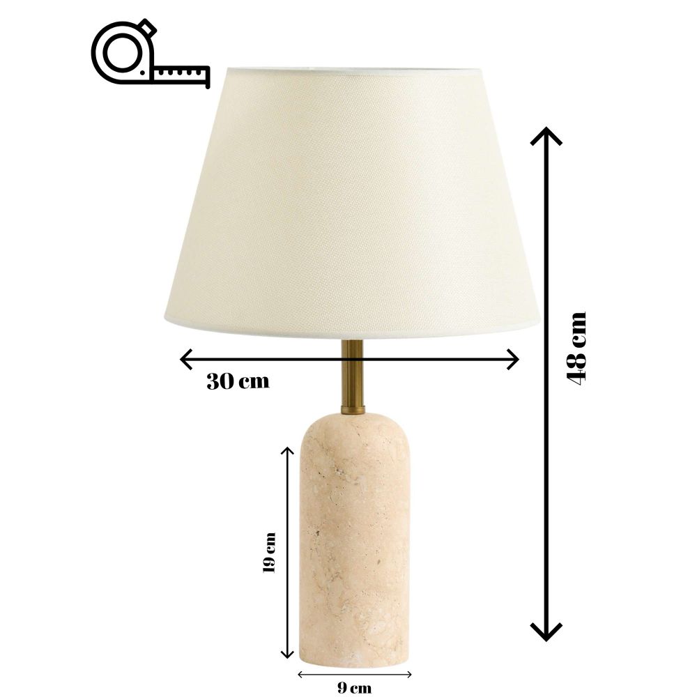 Lampa za Sto Kumas sa Sapkom od Travertina - boje: krem bež slika 8