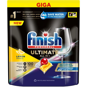 Finish ultimate plus all in one tablete za mašinsko pranje posuđa linun, 100 kom