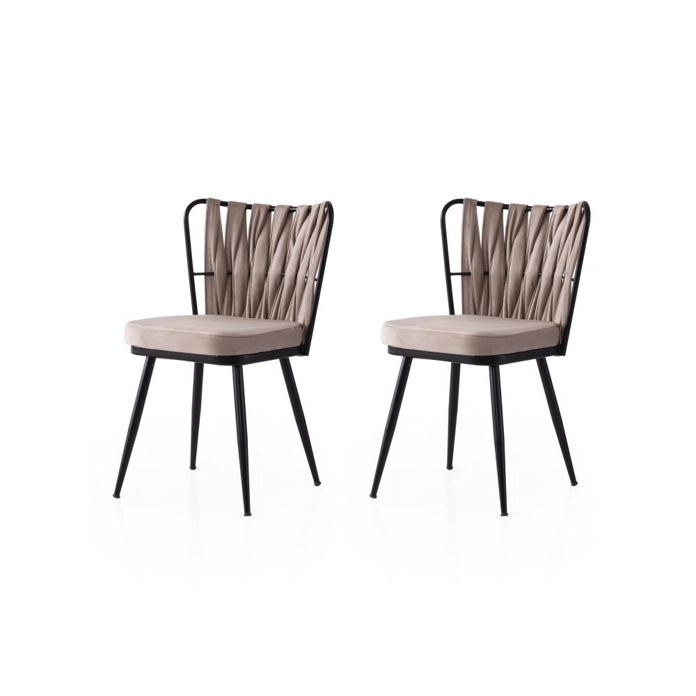 Kuşaklı - 222 V2 Crni Set Stolica (2 Komada) slika 1