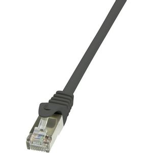 LogiLink CP2083S RJ45 mrežni kabel, Patch kabel cat 6 F/UTP 7.50 m crna sa zaštitom za nosić 1 St.