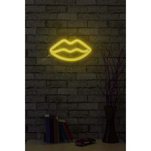 Wallity Ukrasna plastična LED rasvjeta, Lips - Yellow slika 11