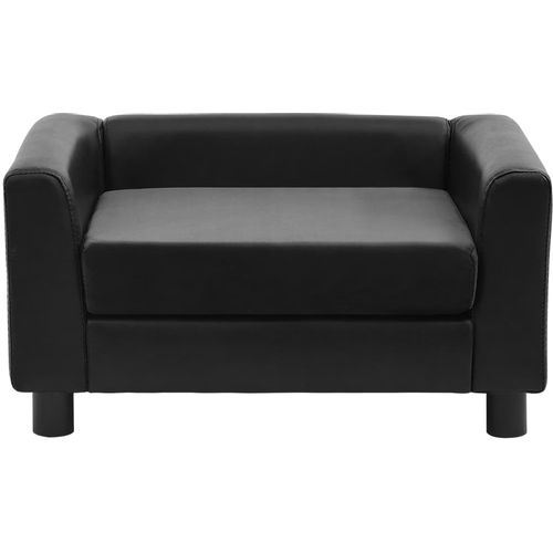 Sofa za pse crna 60 x 43 x 30 cm od pliša i umjetne kože slika 3