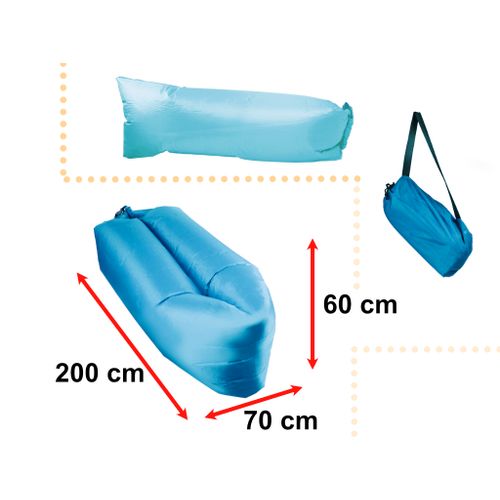 Madrac na napuhavanje Lazy Bag 200x70cm - Svijetlo Plavi slika 3