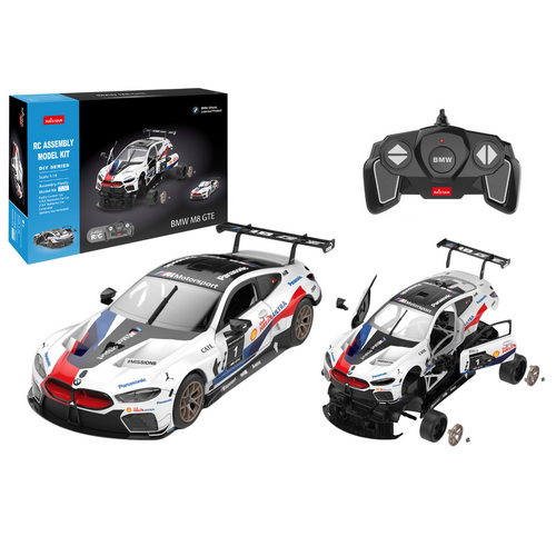 Licencirani auto na daljinsko upravljanje i sastavljanje 1:18 BMW M8 GTE - bijeli - 66 elemenata slika 1