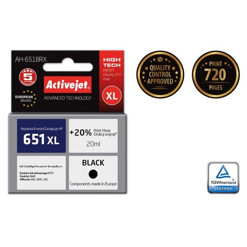 Activejet crna tinta za HP 651 C2P10AE slika 1