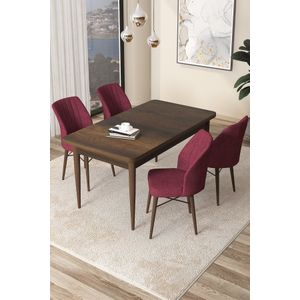 Arp - Baroque, Burgundski Barokni Set Trpezarijskog Stola i Stolica (5 Komada)