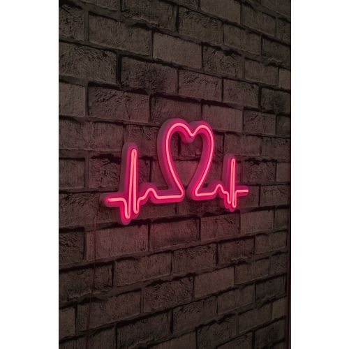 Wallity Love Rhythm - Pink Pink Dekorativna Plastična LED Rasveta slika 1