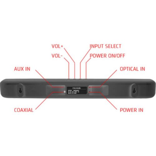 Microlab Onebar04 LED Bluetooth speaker soundbar 2x20W, AUX, Optical, Coaxial, Daljinski, black slika 1