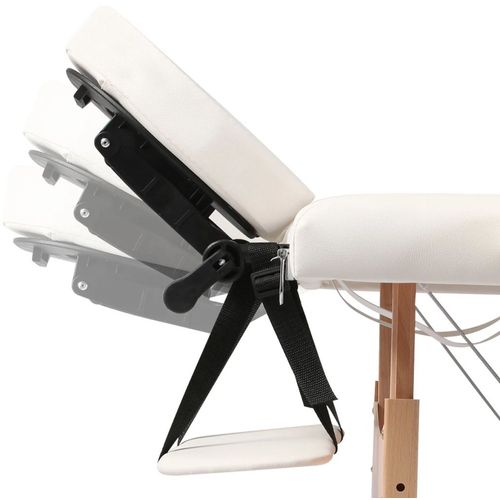 Sklopivi stol za masažu s drvenim okvirom dvodijelni krem slika 36