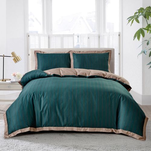 Pamučno satenska premium posteljina s tiskom Svilanit Zoie dark green MC 200x200 2x50x70 cm slika 4