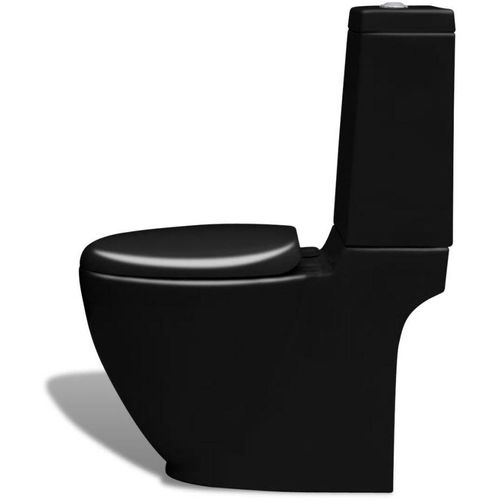 Keramička okrugla toaletna školjka s protokom vode crna slika 5