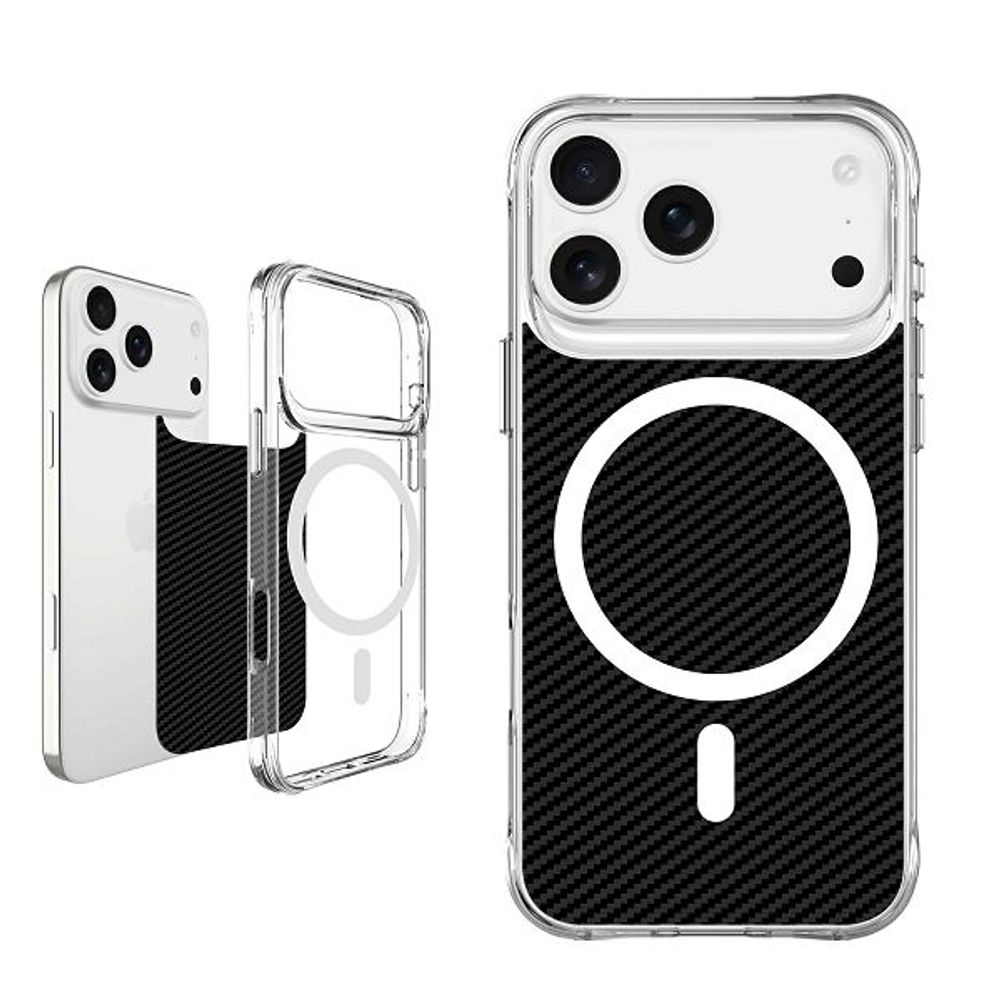 MM TPU IPHONE 17 PRO - DROP-PROOF PURE MAGSAFE clear/black 2 in 1 slika 1