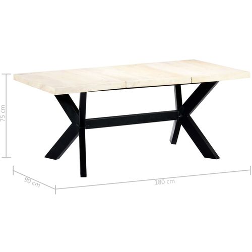 Blagovaonski stol bijeli 180x90x75 cm od masivnog drva manga slika 23