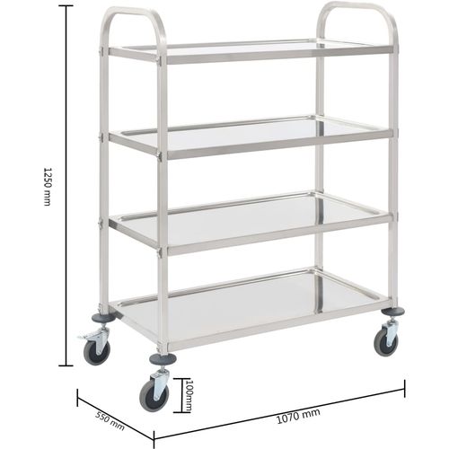 Kuhinjska kolica s 4 razine od nehrđajućeg čelika 107x55x125 cm slika 18