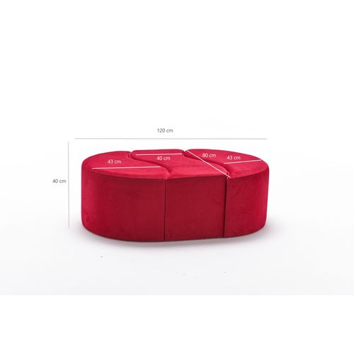 Atelier Del Sofa Tabure, Crvena, Alya Puf - Red slika 7