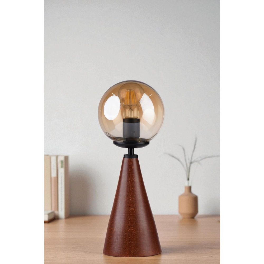 Opviq Stolna lampa 781, med, crna, orah slika 2