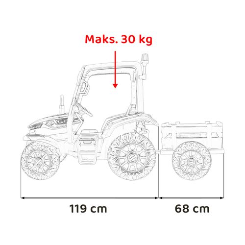 Traktor na akumulator s prikolicom BLAST - plavi slika 2