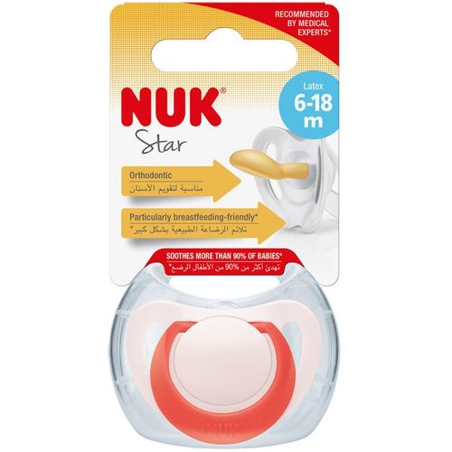 NUK Ortodontska duda varalica Star Latex 6-18mj, Red slika 2