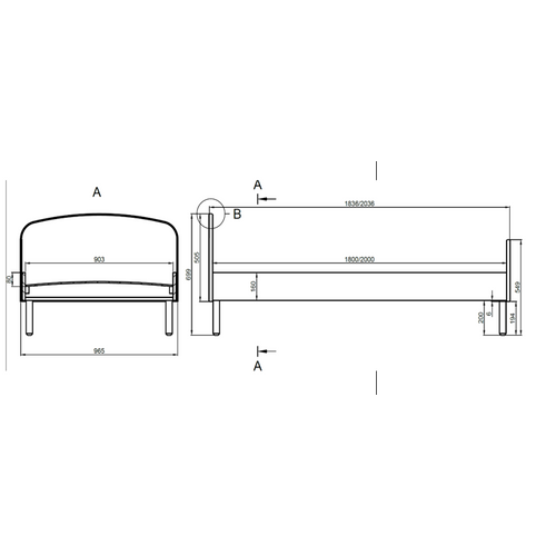 Drveni Dečiji Krevet Emma - Beli - 180x90 cm slika 6