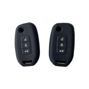 Silikonska Navlaka za Ključ Renault Tip 10 - Crna (Tri Tipke)
