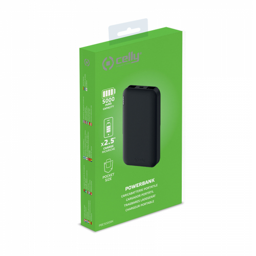 CELLY Powerbank ENERGY od 5000mAh u CRNOJ boji slika 5