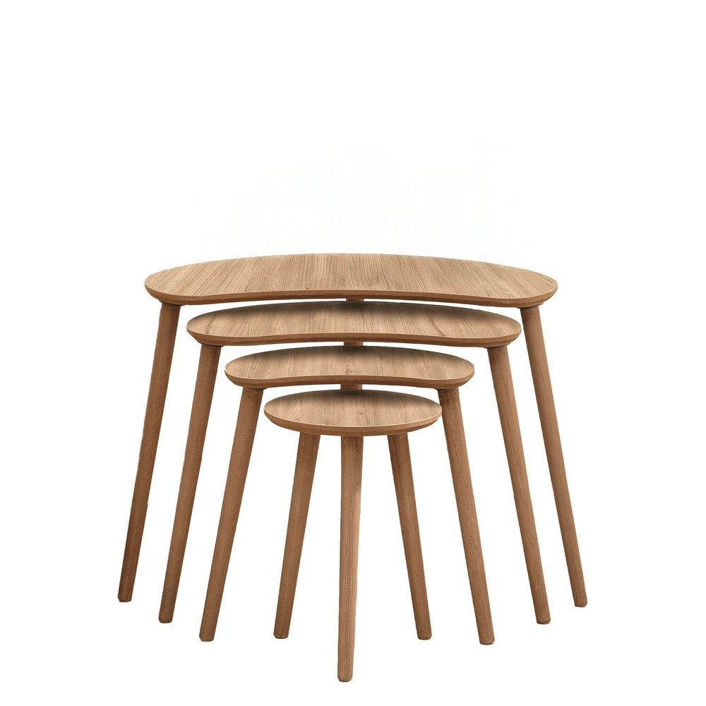 Nesting Table Moon - Set od 4 komada u boji hrasta slika 6