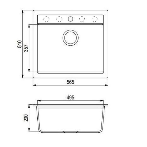 Sudoper Helika QUADRO SQQ100-W Silica slika 2