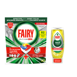 Fairy tablete za mašinsko pranje suđa Platinum+ 82 kom + Fairy mercury limun 450ml