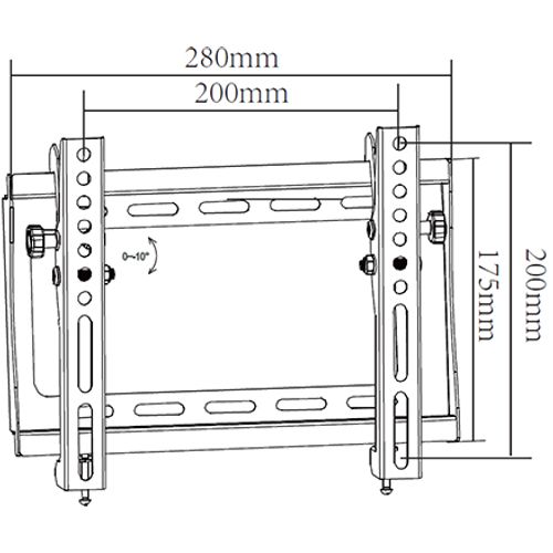 Xstand T17-43 Nosač za TV/TILT/nagib 0-10/VESA 200x200/30kg/3,6cm od zida slika 2