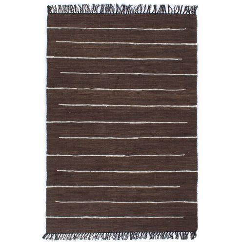 Ručno tkani tepih Chindi od pamuka 160 x 230 cm smeđi slika 8