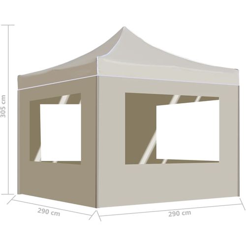Profesionalni sklopivi šator za zabave 3 x 3 m krem slika 48