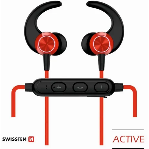 Swissten Bluetooth slušalice za trčanje Active crvena slika 1