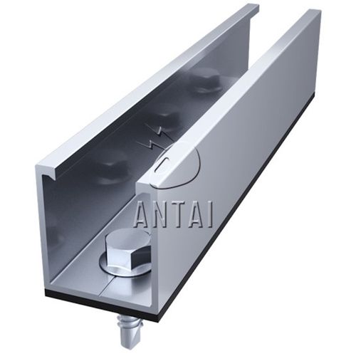 Konstrukcije za SE ANTAI za trapezni lim  mini rail  150mm  set za 4 panela  univerzalne klampe slika 2