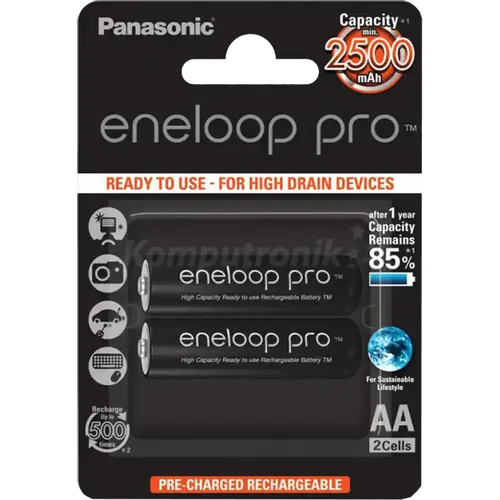 Panasonic eneloop pro HR06 AA baterija (punjiva) NiMH 2500 mAh 1.2 V 2 komada slika 1