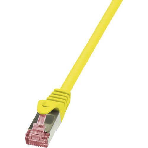 LogiLink CQ2067S RJ45 mrežni kabel, Patch kabel cat 6 S/FTP 3.00 m žuta vatrostalan, sa zaštitom za nosić 1 St. slika 3