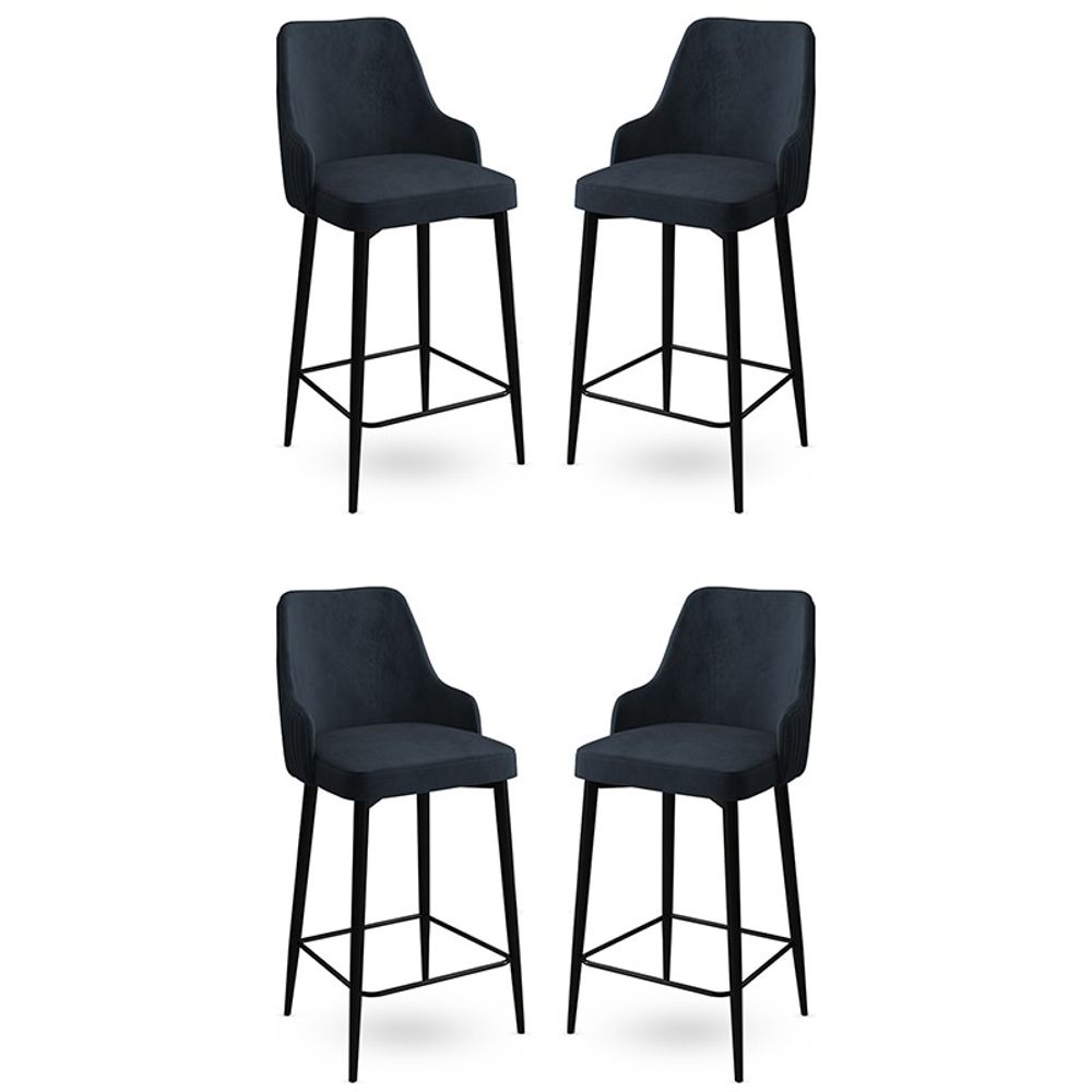 Enox - Crni Bar Stolac Set (4 Komada) slika 1