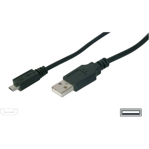 Digitus USB kabel USB 2.0 USB-A utikač, USB-Micro-B utikač 1.00 m crna  AK-300110-010-S slika 2