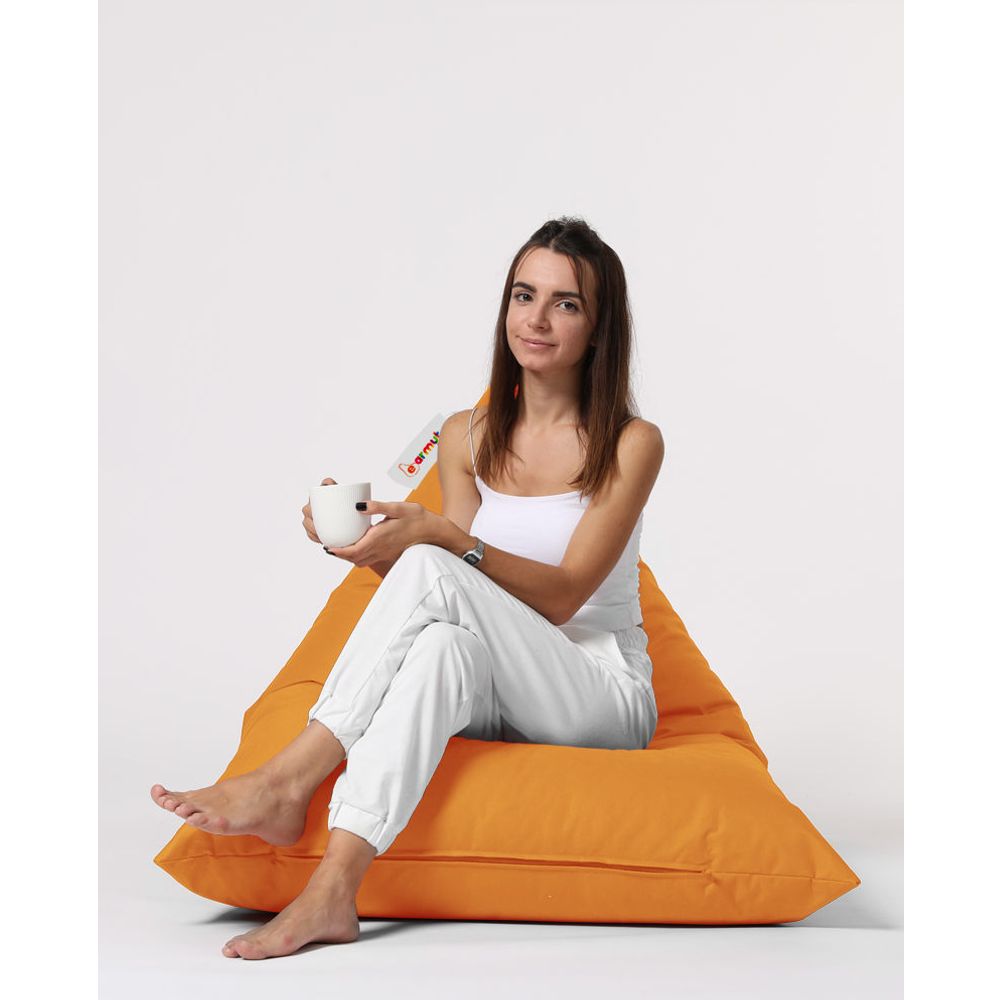 Pyramid Veliki Pouf za Krevet - Narandžasti Garden Bean Bag slika 6