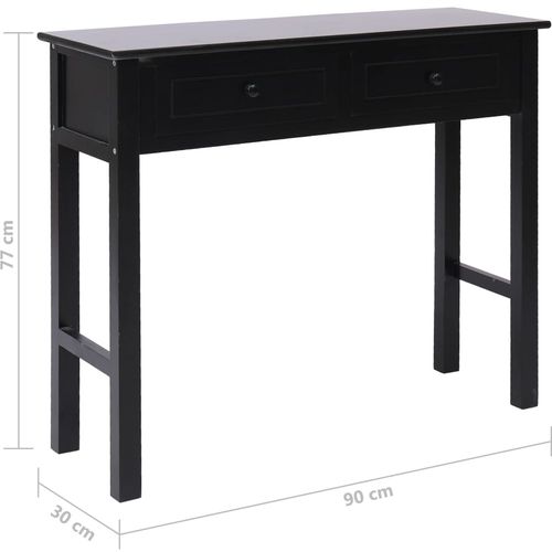 Konzolni stol crni 90 x 30 x 77 cm drveni slika 31