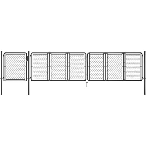 Vrtna vrata čelična 100 x 495 cm antracit slika 11